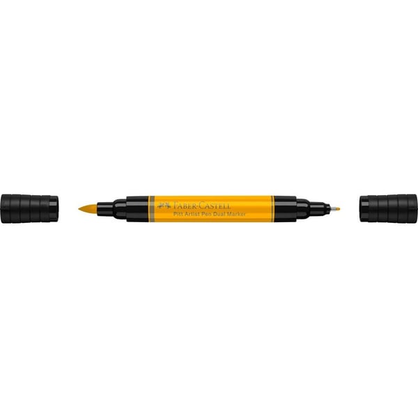Miniatyrbild 2 av 3: Faber-Castell Pitt Artist Pen Dual Marker filtpenna Tunn / Medium Gul