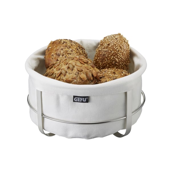 GEFU BRUNCH brødkurv Rund Bomuld, Rustfrit stål Rustfrit stål, Hvid