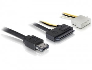 DeLOCK Cable eSATAp / SATA 22pin SATA-kabel 1 m Sort