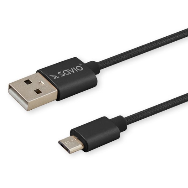 Miniatyrbild 3 av 3: Savio CL-129 USB-kablar USB 2.0 2 m USB A USB C Svart