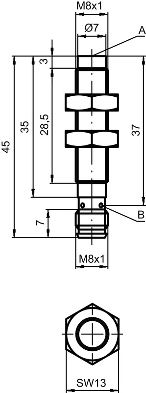 Leuze electronic IS 208MM/4NO-4N0-S8.3 fotoelektriska sensorer Röd, Silver Rostfritt stål