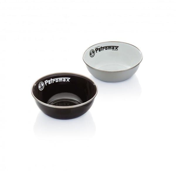 Miniatyrbillede 3 af 3: Petromax PX-BOWL-S spiseskål Skålsæt 0,6 L Rund Emaljeret stål, Glas Sort 2 stk