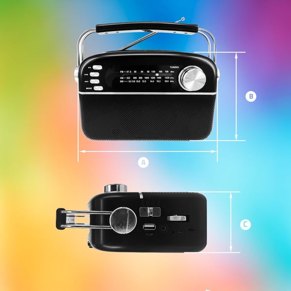 Manta RDI918B radio Personligt Analog Sort, Sølv