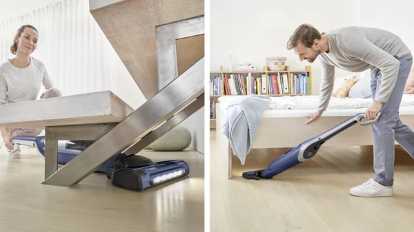 Bosch Serie 4 BBH3K2800 upprättstående dammsugare och elektrisk sopborste Skaftdammsugare, 2-i-1 Batteri Torr Utan påse Blå 2 Ah