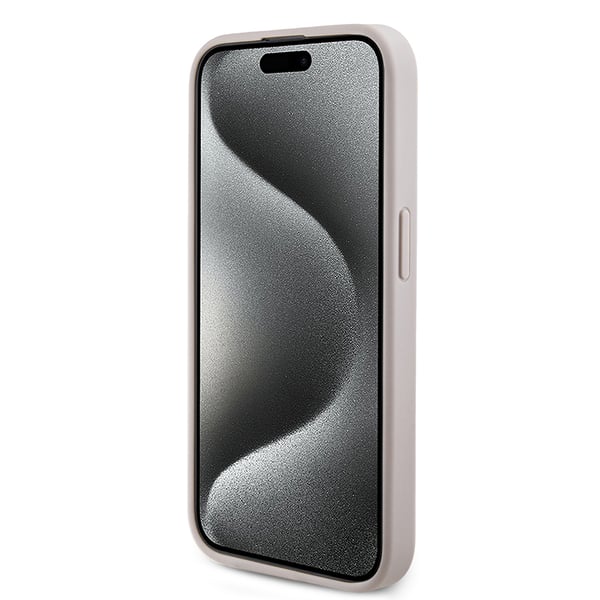 Pikkukuva 5 / 5: Alkuperäinen GUESS Hardcase GUHMP15XG4GFRP -suojakuori iPhone 15 Pro Maxille (yhteensopiva Magsafen kanssa / 4G Ring classic logo / vaaleanpunainen)