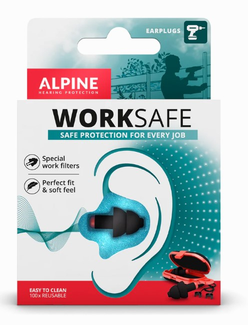 Miniatyrbild 1 av 3: Alpine WorkSafe Återanvändbara öronproppar Svart 2 styck