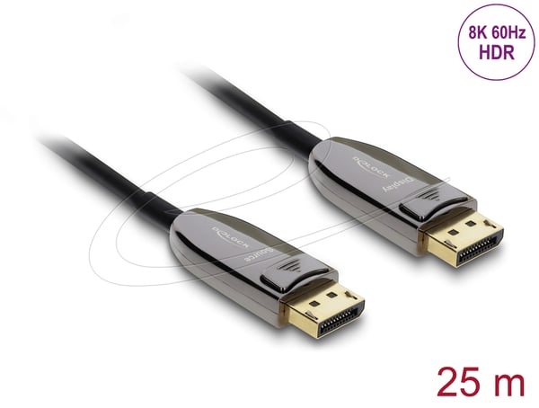 Pikkukuva 2 / 2: DeLOCK 87118 DisplayPort-kaapeli 25 m Musta