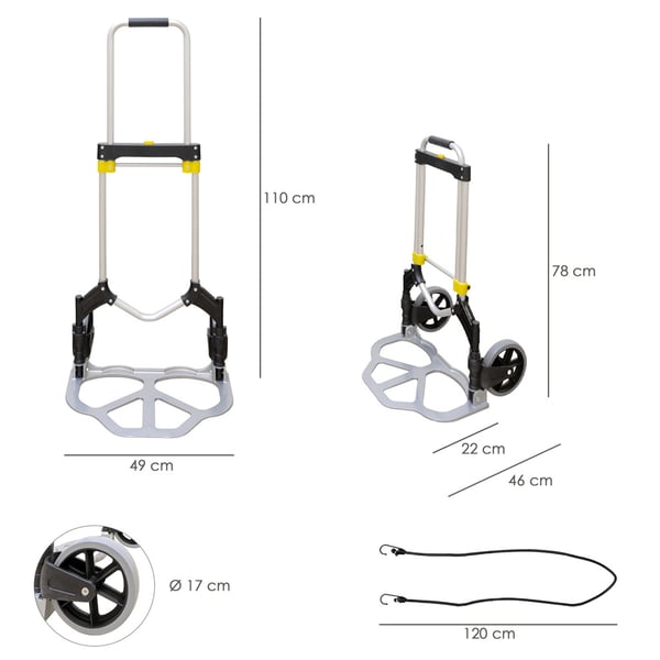Wolfpack Carretilla Plegable Aluminio Portatil 80 kg.