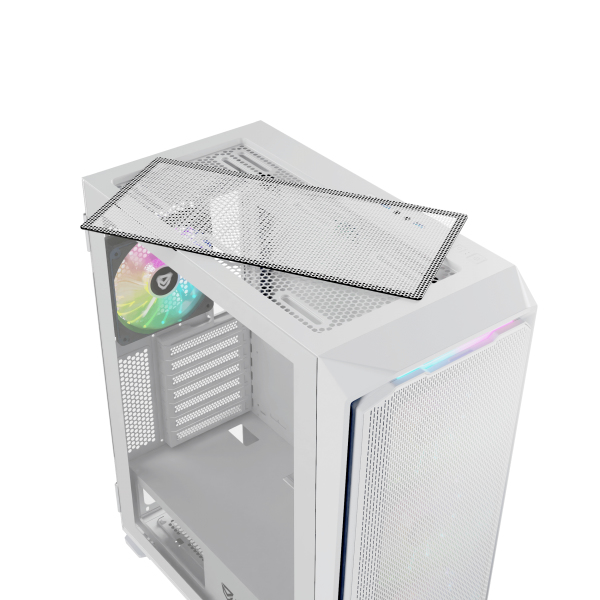 Miniatyrbild 2 av 8: Nfortec NF-CS-KRATERX-W datorväskor Midi Tower Vit
