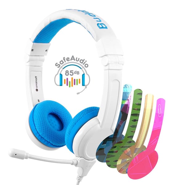 Miniatyrbild 1 av 4: BuddyPhones School+ Headset Kabel Huvudband Samtal/musik Blå, Vit