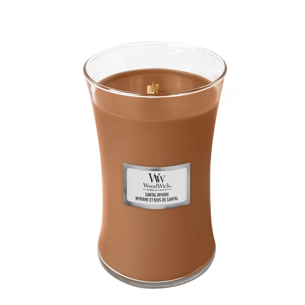 Miniatyrbillede 2 af 2: WoodWick Santal Myrrh vokslys Cylinder Ravfarvet, Citron, Træ Brun 1 stk