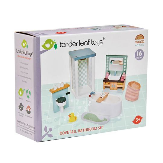 Miniatyrbillede 2 af 2: Tender Leaf Toys Dovetail Bathroom Set Dukke badeværelse