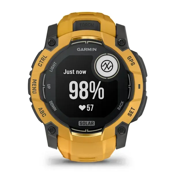 Miniatyrbillede 16 af 16: Garmin Instinct 3 3,05 cm (1.2") 50 mm Digital 176 x 176 pixel Berøringsskærm Gul, Grå Wi-Fi GPS (satellit)