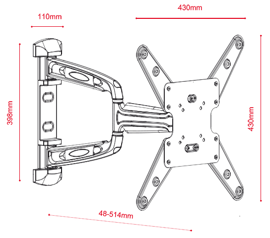 G.B.S. Elettronica AWM-2355/3 PLUS 139,7 cm (55") Sort