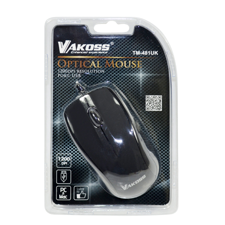 Vakoss TM-481UK mus USB Type-A Optisk 1200 dpi
