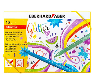 Eberhard Faber Fasermaler Glitter filtpen Sort, Blå, Guld, Grøn, Orange, Lyserød, Rød, Gul 1 stk