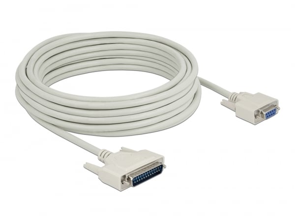 DeLOCK 86877 sarjakaapeli Beige 10 m D-Sub 25 Pin D-Sub 9 Pin
