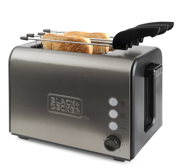 Black & Decker BXTOA900E brødrister 7 2 skive(r) 900 W Sort, Rustfrit stål