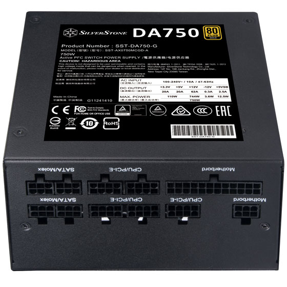 Miniatyrbillede 12 af 15: Silverstone DA750 Gold enhed til strømforsyning 750 W 20+4 pin ATX ATX Sort