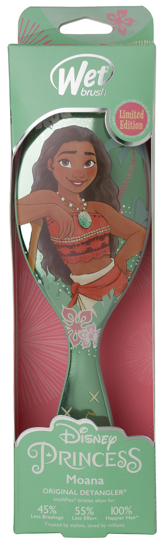 Miniatyrbillede 3 af 11: Wet Brush Original Detangler Disney Princess Moana Børn Paddle hårbørste Flerfarvet, Teal 1 stk