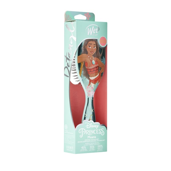 Miniatyrbillede 5 af 11: Wet Brush Original Detangler Disney Princess Moana Børn Paddle hårbørste Flerfarvet, Teal 1 stk
