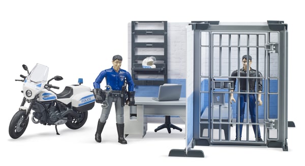 BRUDER Police Station with Police Motorcycle