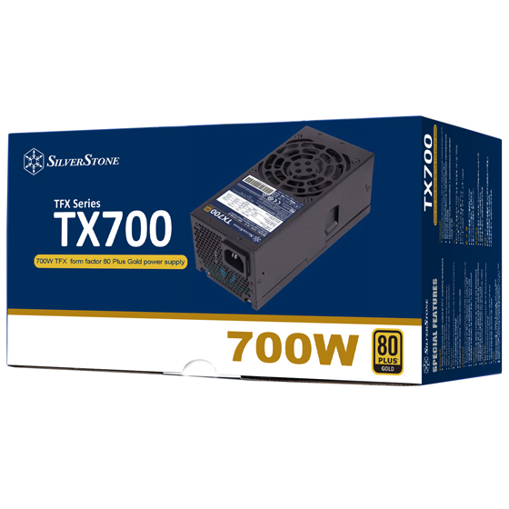 Miniatyrbild 8 av 20: Silverstone TX700 Gold strömförsörjningsenheter 700 W 20+4 pin ATX TFX Svart