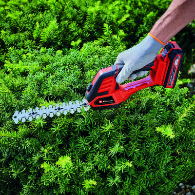 Miniatyrbillede 7 af 10: Einhell GE-CG 18/100 Li T-Solo batteridreven græssaks 10 cm 18 V Sort, Rød