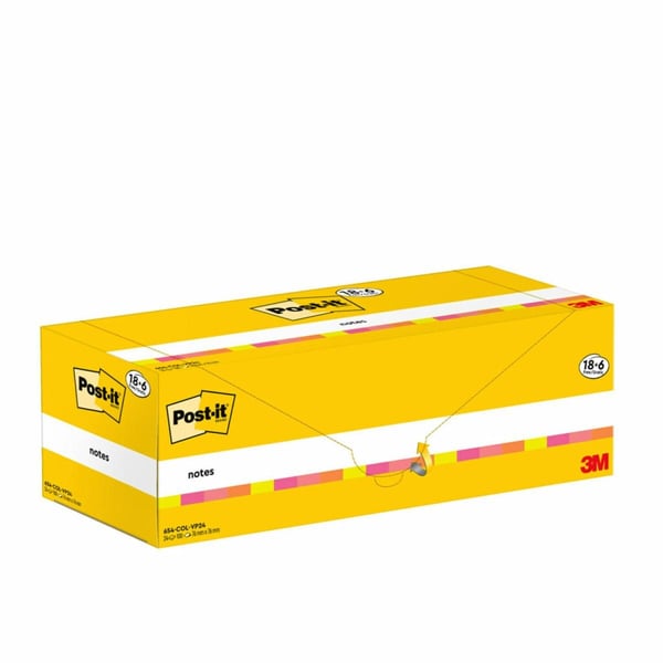 Post-It 3M , Haftnotizen, mehrfarbig itseliimautuva muistilappu Neliö Magenta, Oranssi, Vaaleanpunainen, Keltainen 100 arkkia Itsekiinnittyvä