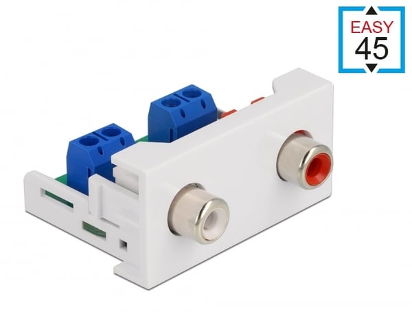 Miniatyrbild 1 av 2: DeLOCK 81338 kabelkontakter 2 x RCA Vit