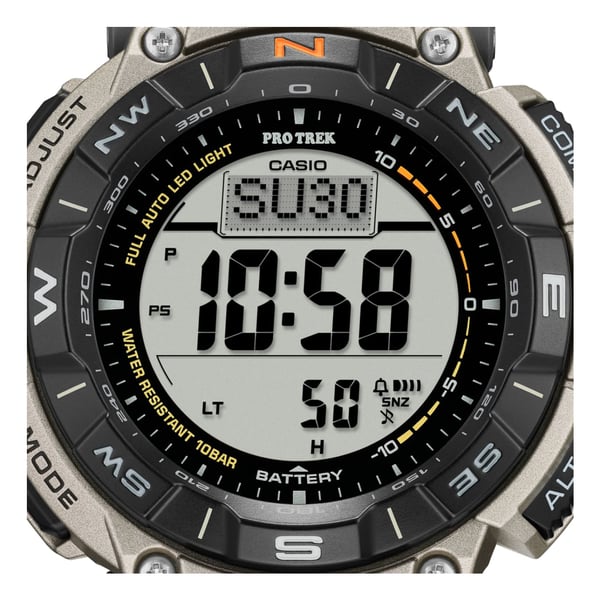 Casio PRO TREK PRG-340T-7 armbandsur Hankoppling Soldrivet kvartsur Grå Svart, Grå