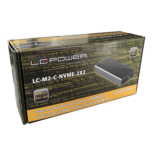 Miniatyrbild 3 av 9: LC-Power LC-M2-C-NVME-2X2 Hölje för lagringsenheter SSD-inkapsling Svart M.2