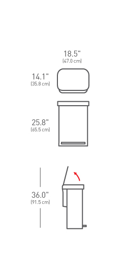Miniatyrbillede 6 af 6: simplehuman CW2023 skraldespand 55 L Rektangulær Rustfrit stål