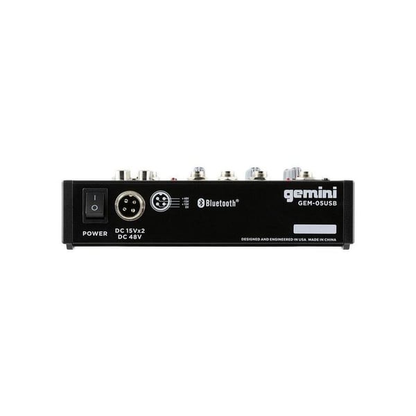 Miniatyrbillede 3 af 3: Gemini GEM-05USB audio mixer 5 kanaler Sort