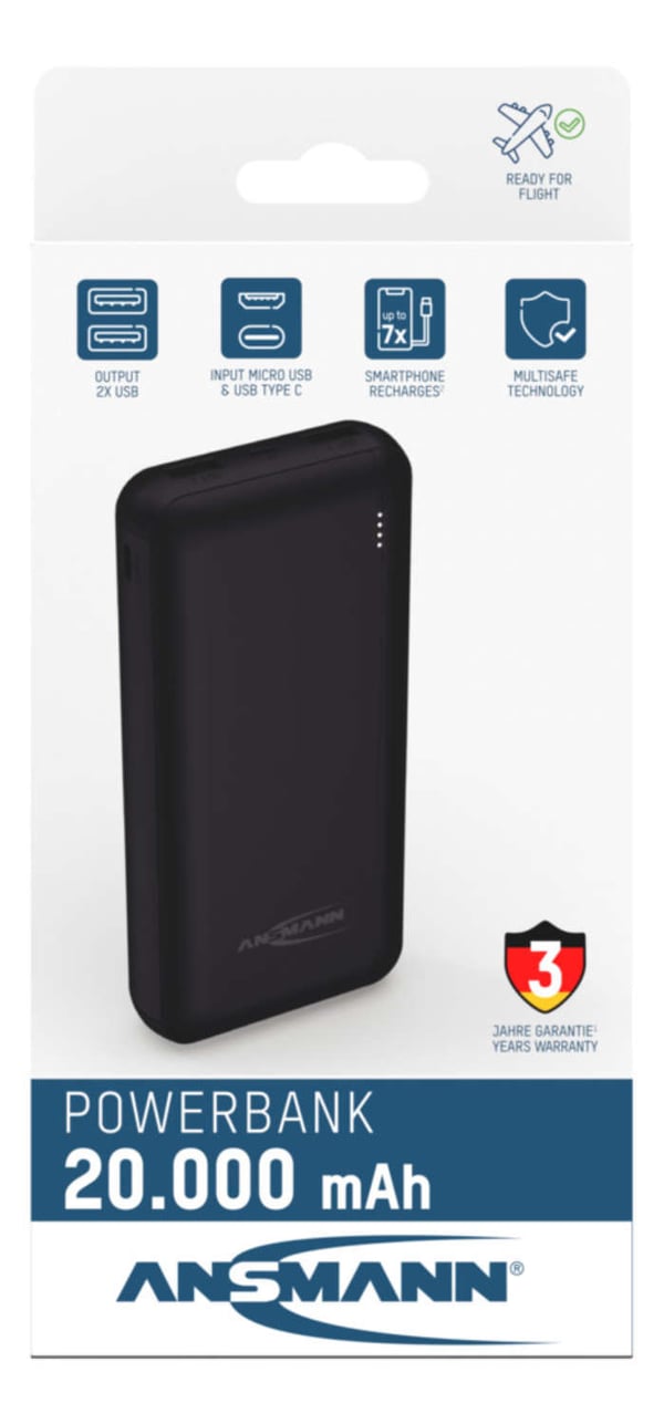 Ansmann PB212 Litium Polymer (LiPo) 20000 mAh Svart