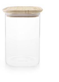 Ibili 681011 enhed til madopbevaring Firkant Dåse 1,1 L Bamboo, Transparent 1 stk