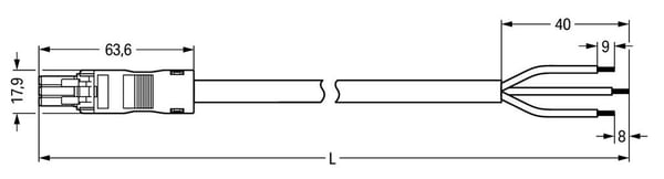 Wago 891-8993/106-101 el-ledning Sort 1 m