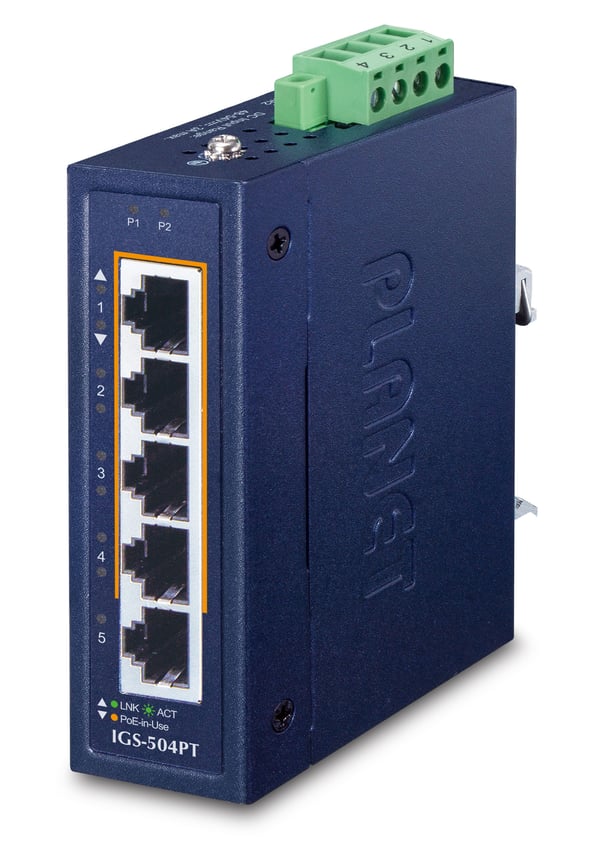 PLANET 10/100/1000T 802.3at PoE + Ohanterad Gigabit Ethernet (10/100/1000) Strömförsörjning via Ethernet (PoE) stöd Blå