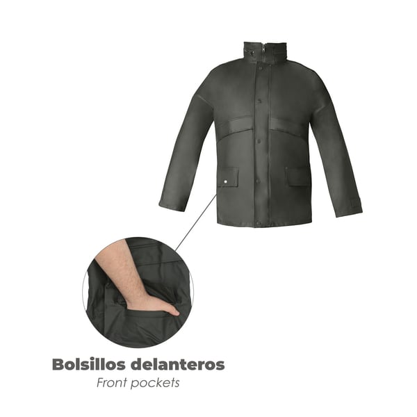 Wolfpack Traje de Agua Impermeable Verde Poliuretano Talla 6-M