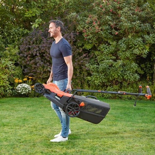Black & Decker BEMW481ES Työnnettävä ruohonleikkuri AC Oranssi
