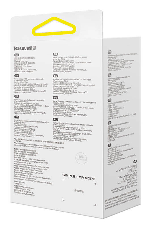 Pikkukuva 10 / 10: Baseus F01B hiiri Universaali Oikeakätinen RF Wireless + Bluetooth 1600 DPI