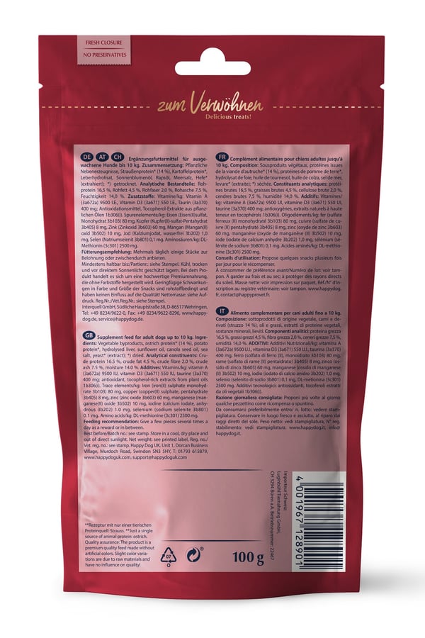 Miniatyrbillede 2 af 2: Happy Dog Soft Snack Mini Africa 100 g Voksen