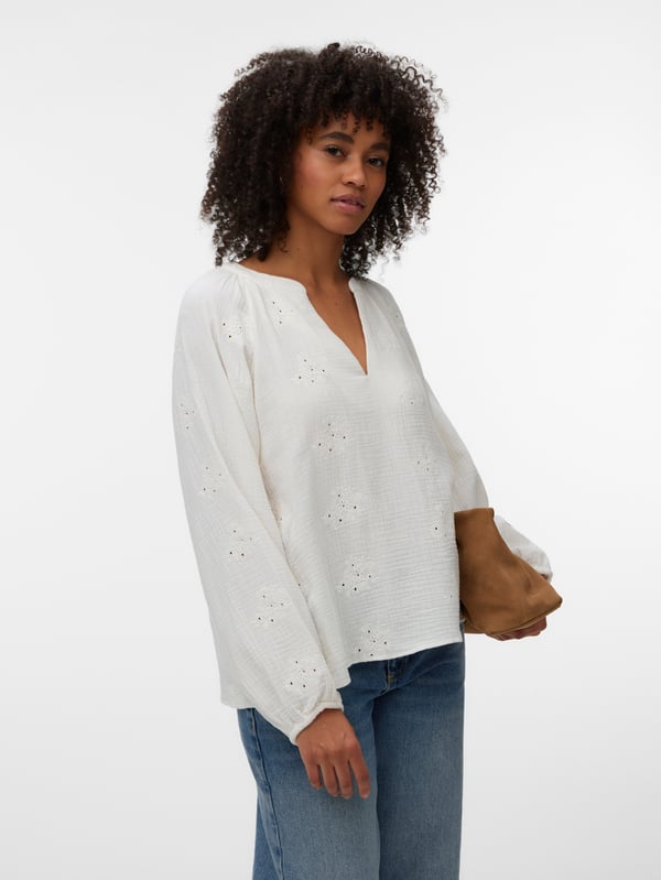 Vero Moda 5715829732982 skjorte & top Top (tøj) V-hals Langærmet Bomuld