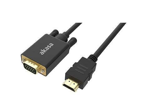 Miniatyrbild 1 av 3: Akasa AK-CBHD26-20BK videokabeladapter 2 m HDMI Typ A (standard) VGA (D-Sub) Svart