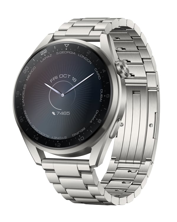 Pikkukuva 1 / 6: Huawei WATCH 3 Pro Elite 3,63 cm (1.43") AMOLED 48 mm Digitaalinen 466 x 466 pikseliä Kosketusnäyttö 4G Titaani Wi-Fi GPS (satelliitti)