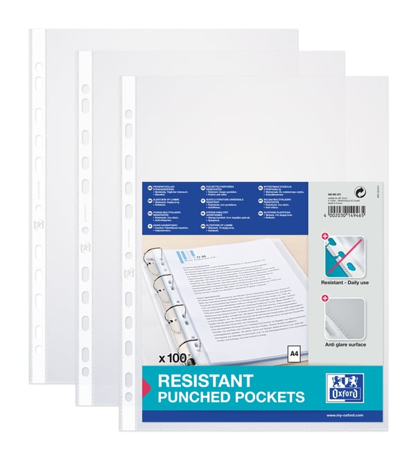 Oxford 400005473 plastfickor 210 x 297 mm (A4) Polypropylen (PP) 100 styck