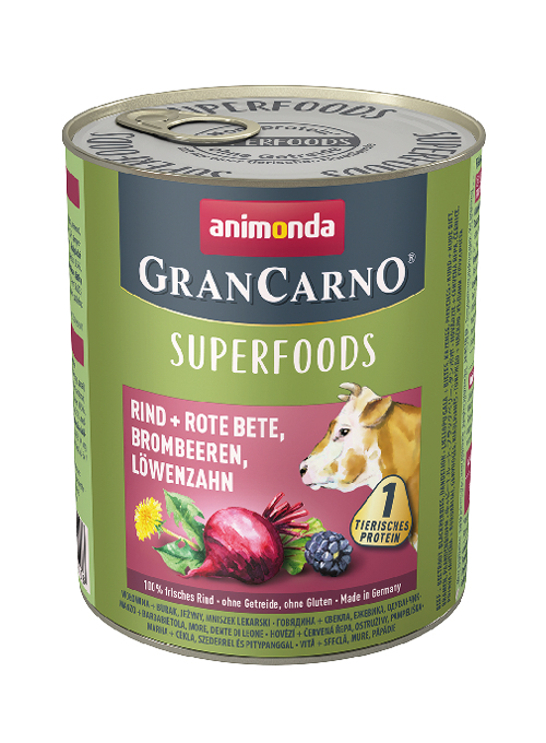 animonda GranCarno 4017721824408 fugtig mad til hund Rødbede, Bøf, Brombær, Mælkebøtte Voksen 800 g