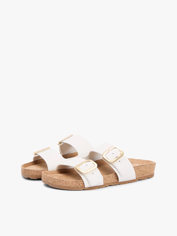 Tommy Hilfiger Leather Double Strap Cork Sandals Sandaler Hunstik Beige