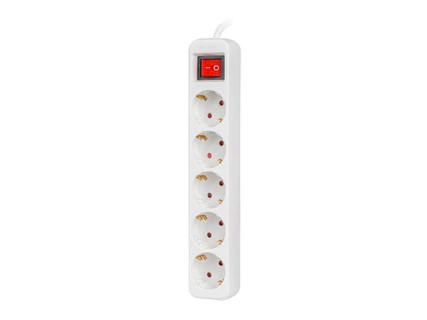 Miniatyrbillede 3 af 4: Lanberg PS1-05F-0300-W stikdåse 3 m 5 AC stikkontakt(er) Indendørs Hvid