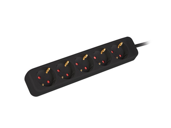 Miniatyrbillede 1 af 4: Lanberg PS0-05F-0300-BK stikdåse 3 m 5 AC stikkontakt(er) Indendørs Sort
